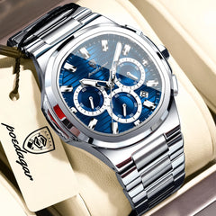 POEDAGAR Male Chronograph Waterproof Luminous Luxury Men Watch