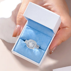 Newshe Wedding Ring Set for Women Solid 925 Luxury Bridal Rings