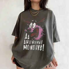 Vintage Courage The Cowardly Dog Cartoon Print Short Sleeve T-Shirt
