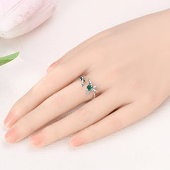 Sterling Silver Rings Tulip Hummingbird Adjustable Opening Rings