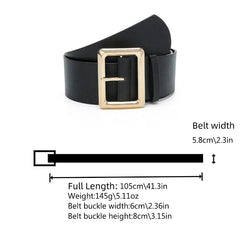 New Vintage Large Buckle Fashionable Women's Wide Dress Women's Belt
