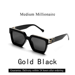 Ruiao Retro Black Millionaire Shades Luxury Sunglasses Man Women