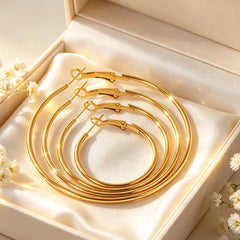 6 Pairs 316L Stainless Steel Hoop Earrings Gold Silver Hoops