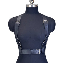 Women Fashion PU Leather Harness Waist Belt Punk Studded Gothic Clothing