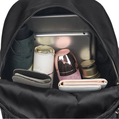 Chic Minimalist Motorbike Backpack Soft Nylon Fabric, Compact Fashion