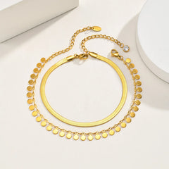 Anklet Set Layered for Women 18K Gold Plated Stainless Steel Jewelry