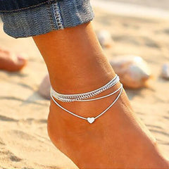 Modyle New Fashion Bohemian Simulated Pearl Chain Wedding Anklet