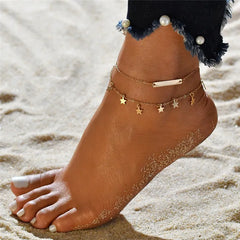 Modyle New Fashion Bohemian Simulated Pearl Chain Wedding Anklet