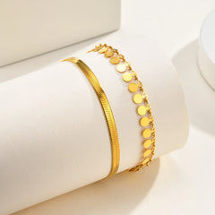 Anklet Set Layered for Women 18K Gold Plated Stainless Steel Jewelry