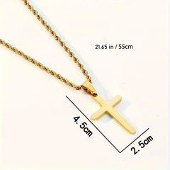 Vintage Cross Necklace for Men Women Stainless Steel Pendant
