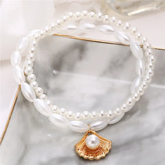 Modyle New Fashion Bohemian Simulated Pearl Chain Wedding Anklet