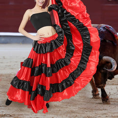 Womens Spanish Bull Dance Skirt Belly Dance Skirt Large Swing Skirt