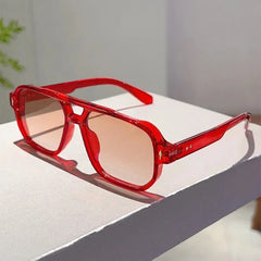 New Vintage Double Bridges Square Sunglasses Fashion Sun Glasses