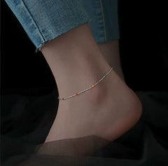 Silver Color Mosubi Zircon Anklet For Women Girl Simplicity Jewelry