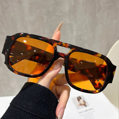 Retro Sunglasses New Y2K Double Bridge Oversized Sun Glasses for Women