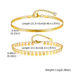 Anklet Set Layered for Women 18K Gold Plated Stainless Steel Jewelry