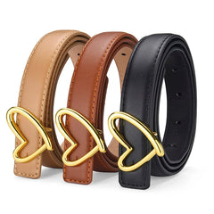 1pcs Women's Belt Fashionable Heart-Shaped Buckle Ladies Belt