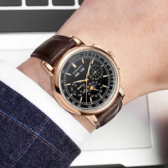 Corgeut 42mm Automatic Men's Watch Case Day Night
