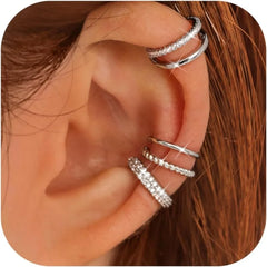 4 Pairs Ear Cuffs Non Piercing - 14K Gold Plated Ear Cuff Earrings Set