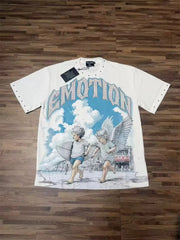 2026 new Street mixed fashion angel print short-sleeved T-shirt