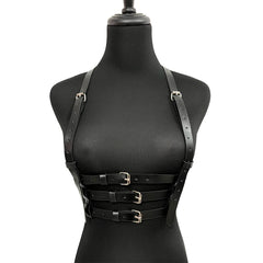 Women Fashion PU Leather Harness Waist Belt Punk Studded Gothic Clothing