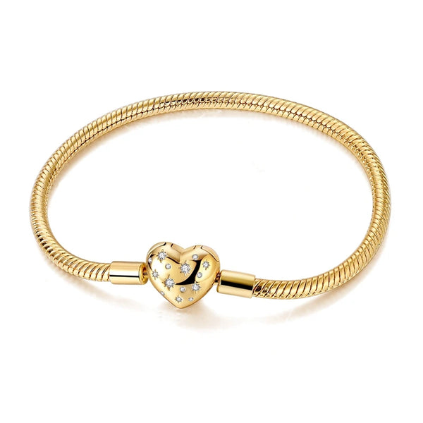 925 Sterling Silver Bracelets 17-20CM Original Golden Bracelet Jewelry