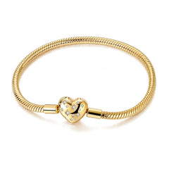 925 Sterling Silver Bracelets 17-20CM Original Golden Bracelet Jewelry