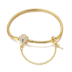 925 Sterling Silver Bracelets 17-20CM Original Golden Bracelet Jewelry