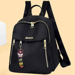 Chic Minimalist Motorbike Backpack Soft Nylon Fabric, Compact Fashion