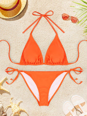 Bikini Swimsuit For Women Solid Color Swimwear Beachwear