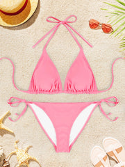 Bikini Swimsuit For Women Solid Color Swimwear Beachwear