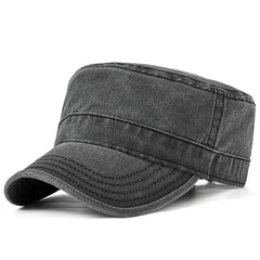 Fashion Washed Cotton Flat Top Cap Adjustable Outdoor Sun Caps
