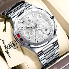 POEDAGAR Male Chronograph Waterproof Luminous Luxury Men Watch