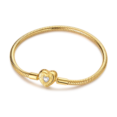 925 Sterling Silver Bracelets 17-20CM Original Golden Bracelet Jewelry