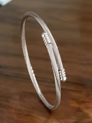 3pcs 18K Gold Plated 304 Stainless Steel Women's Clover Bracelet