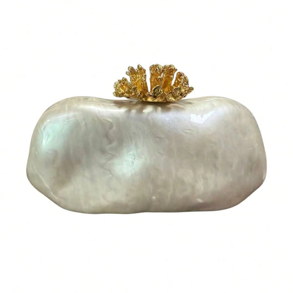 Shoulder Bag For Women Acrylic Alloy Flower Shell Bag Ladies Fashion