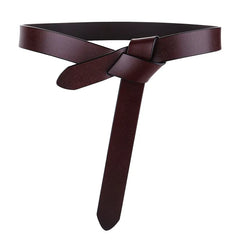 Cowhide Belt Ladies Soft Genuine Leather Knotted Strap Dress Accessories