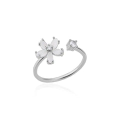 Opal Daisy Flower Rings for Women Opening Adjustable Gold Jewelry