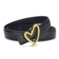 1pcs Women's Belt Fashionable Heart-Shaped Buckle Ladies Belt