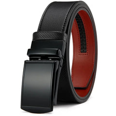 Mens Belt Automatic Genuine Leather Luxury Belt of Men Black