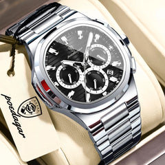 POEDAGAR Male Chronograph Waterproof Luminous Luxury Men Watch
