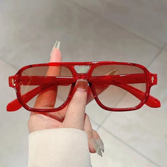 New Vintage Double Bridges Square Sunglasses Fashion Sun Glasses