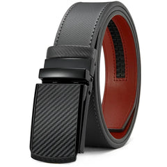 Mens Belt Automatic Genuine Leather Luxury Belt of Men Black