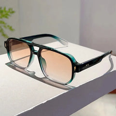 New Vintage Double Bridges Square Sunglasses Fashion Sun Glasses