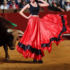 Womens Spanish Bull Dance Skirt Belly Dance Skirt Large Swing Skirt