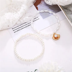 Modyle New Fashion Bohemian Simulated Pearl Chain Wedding Anklet
