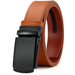 Mens Belt Automatic Genuine Leather Luxury Belt of Men Black