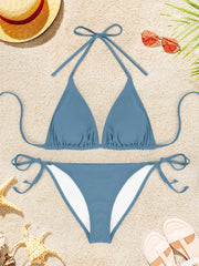 Bikini Swimsuit For Women Solid Color Swimwear Beachwear