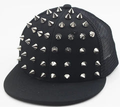 Men and Women's Rivet Flat Hat Punk Rock Hip Hop Stud Baseball Caps