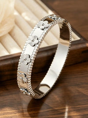 3pcs 18K Gold Plated 304 Stainless Steel Women's Clover Bracelet